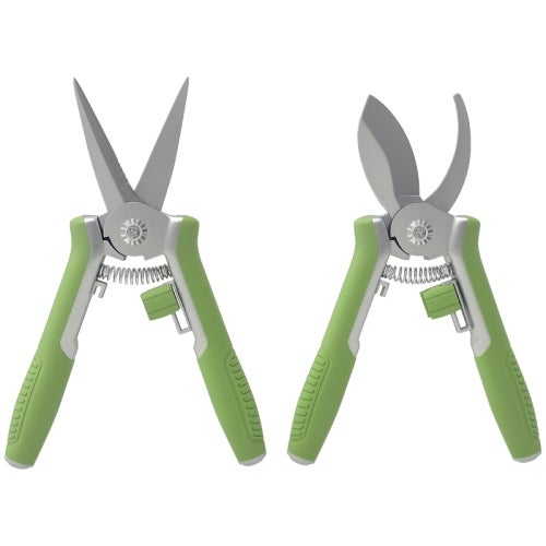 Zestaw narzędzi ogrodowych 2 części ze stali nierdzewnej, cięcia i nożyce do gałęzi, zielony+srebrzysty – ComfortXL Outdoor Living
