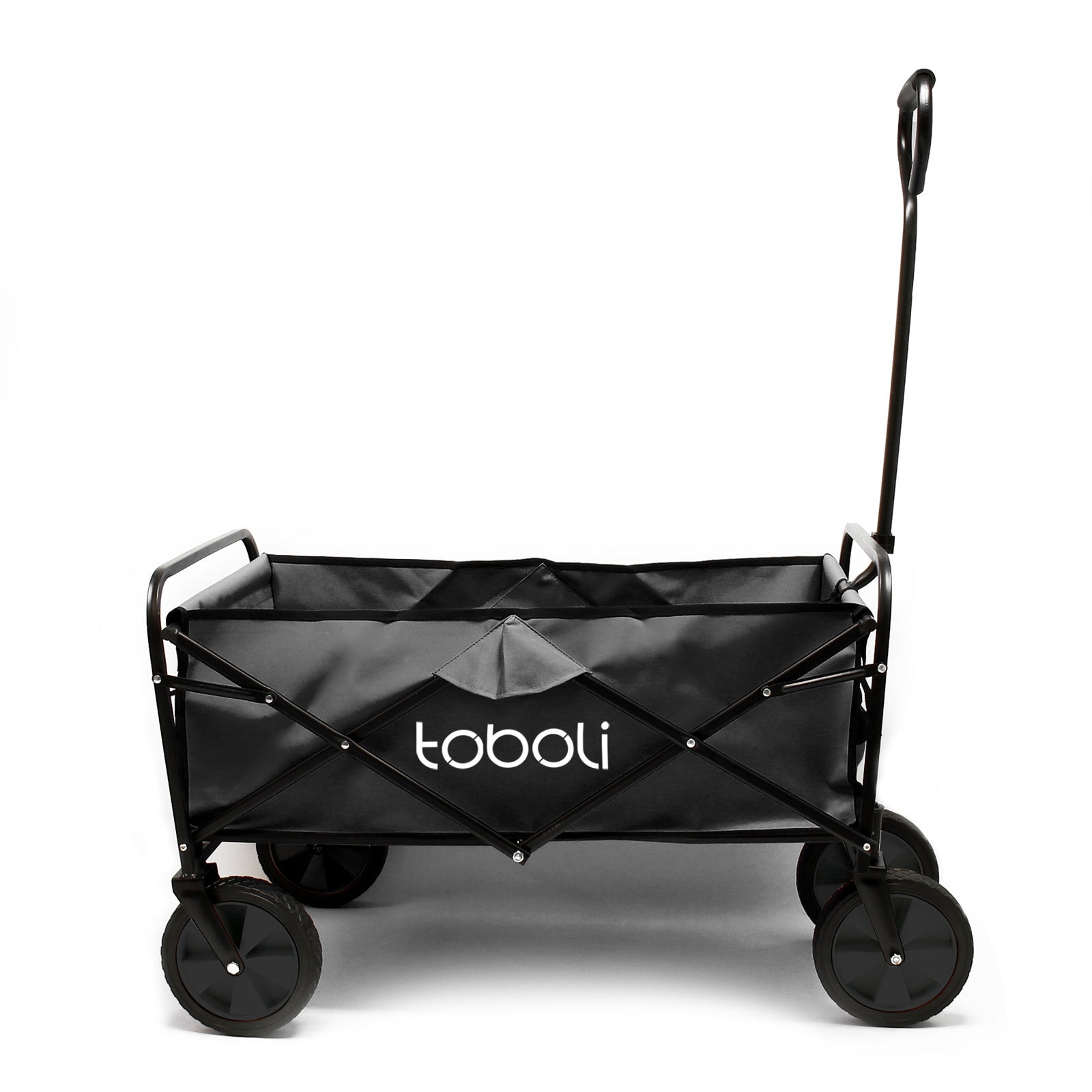 Chariot de transport Enfant Noir Pliable 100 kg avec Roulettes 1020x505x1010 mm Tout-terrain Transport Outils Plage Jardin Excursion… Toboli - 5