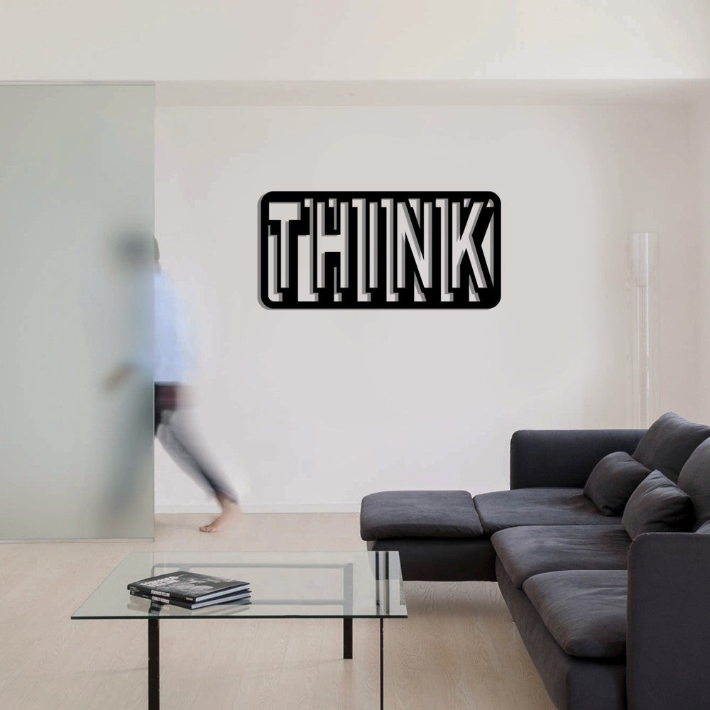 THINK - Nowoczesna, solidna farba PCV 48 X 95 cm CZARNY