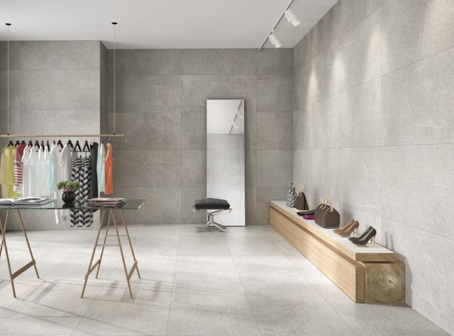 Carrelage sol/mur effet marbre gris clair VAL DI SUSA WHITE Mat int/ext l.120 x L.60 cm CERALUX