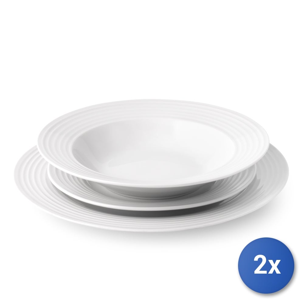 Saturnia Servizio 6 Piatti Fondi Porcellana Bianca - Serie Roma, Diametro 20.5 Cm, Made In Italy - Foto 2