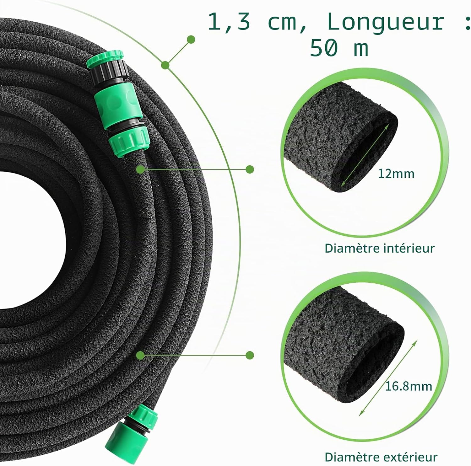 Tuyau poreux et microporeux pour irrigation goutte à goutte MAMIZO 50 m ...
