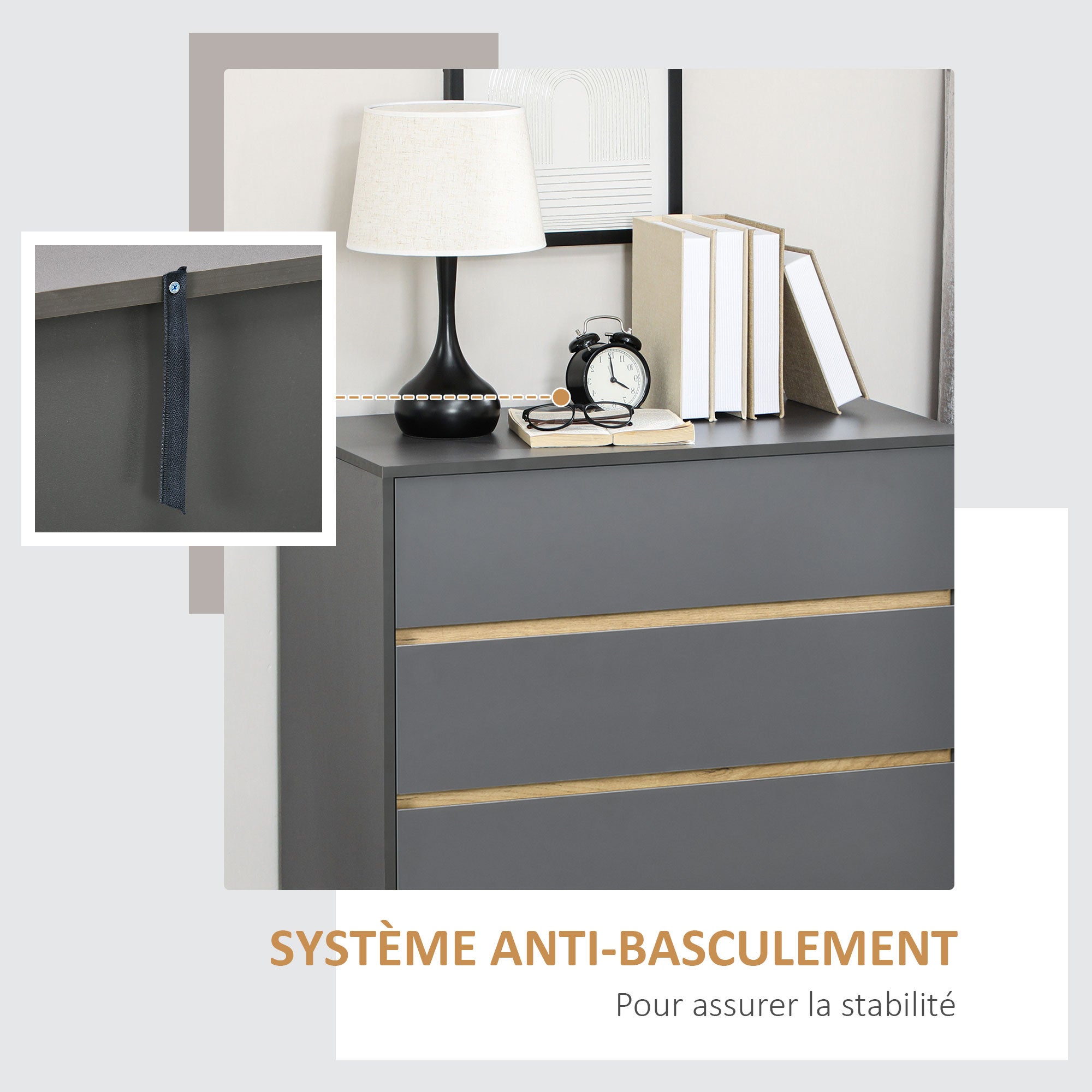 Commode Panneau de particules HOMCOM - 6