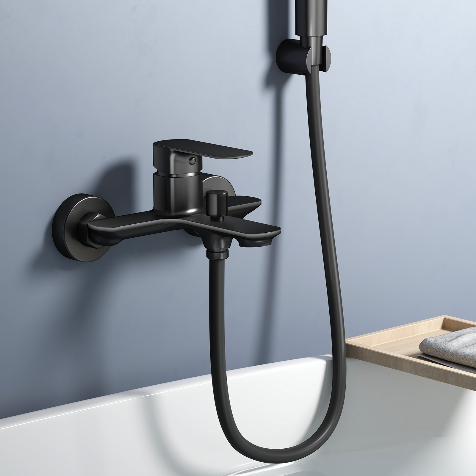 EMKE Bateria wannowa czarny matowy 10.7 cm