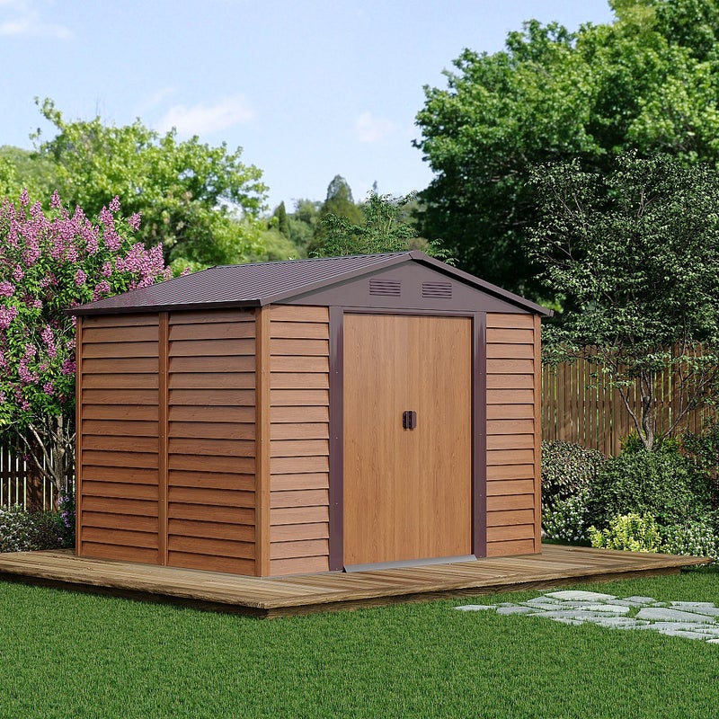 Altana ogrodowa z ocynkowanej stali z efektem drewna - 6,62 m² - ARSEGO