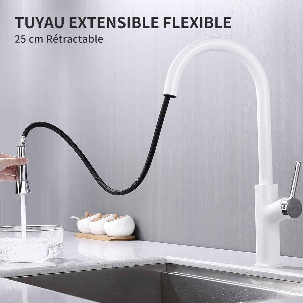 Grifo de cocina giratorio de 360°, mezclador de fregadero con