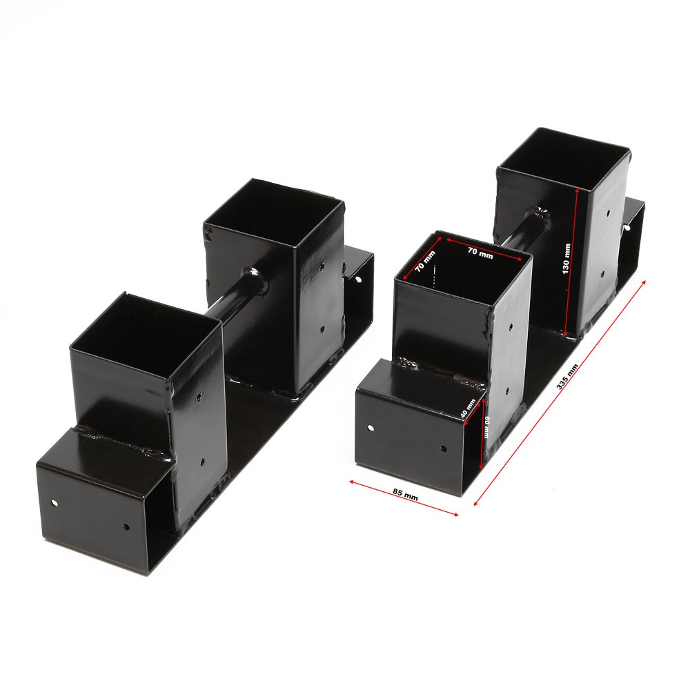 Lot de 2x Support serre-bûches – 335 x 85 x 130 mm – Revêtement par poudre – Patins range-bûches pour Stockage Empilage de Bois de… Wiltec - 5