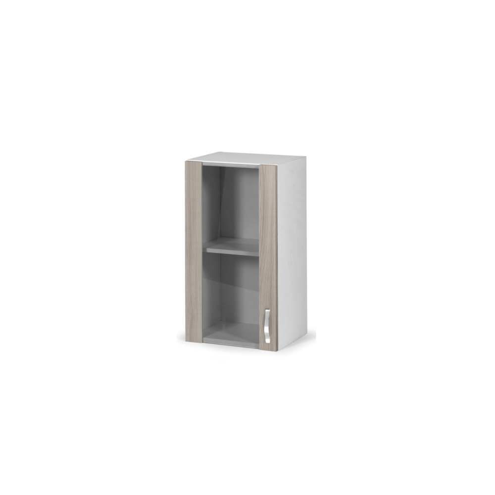 Mueble de cocina en madera de melamina vitrina 1 puerta olmo cm 40x32xh 72