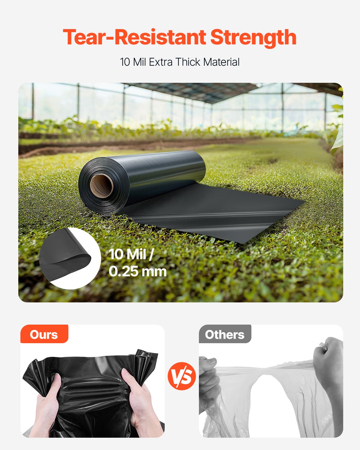 VEVOR Telo Impermeabile 10 Mil 365,76 X 609,6 Cm, Telo Di Copertura In - Foto 2