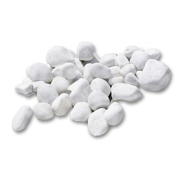 Xaralyn | Seixos brancos (3 kg) - Decoração para lareira ambiente - Enchimento para lareira ambiente - Lareira a bioetanol - Lareira ambiente elétrica
