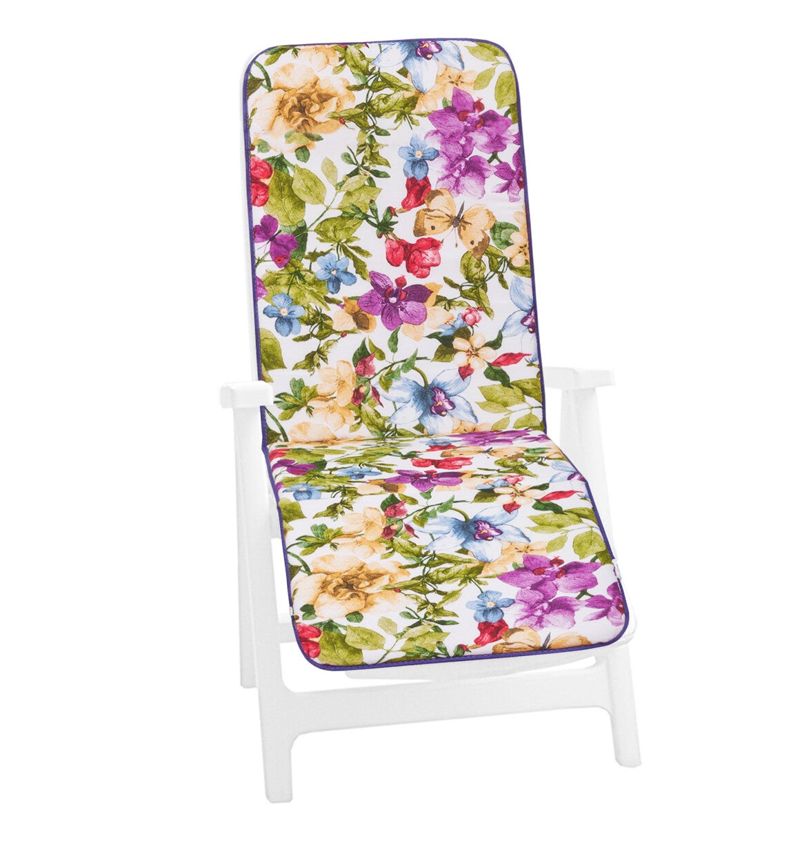 Poduszka Na Leżak 100% Wyprodukowano We Włoszech Miękki Pokrowiec Na Fotel Niebieski Kwiatowy