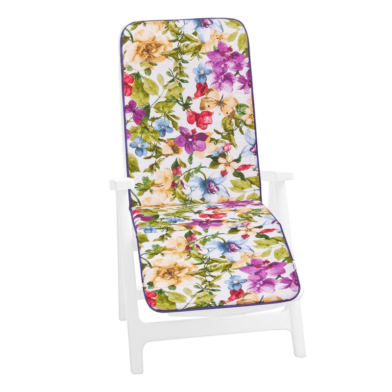 Poduszka Na Leżak 100% Wyprodukowano We Włoszech Miękki Pokrowiec Na Fotel Niebieski Kwiatowy