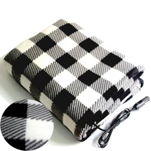 Couverture Chauffante Voiture 12V - 4 Niveaux De Chaleur Et Minuterie - 31x61 Cm - Pour Dos, Cou, Épaules - Voyage