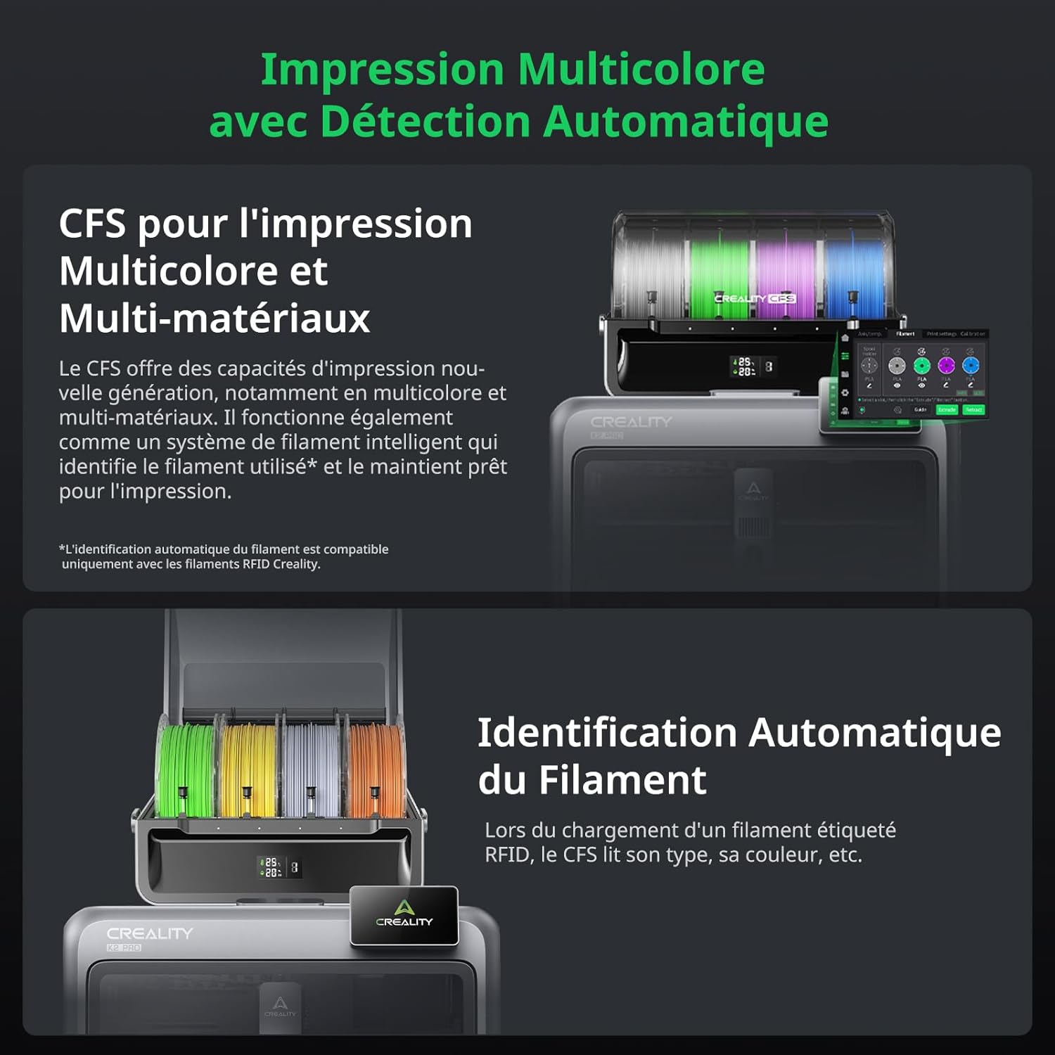 Creality K2 Pro Combo Impressora 3D,Multicol com CFS,600mm/s,Nivelamento Automático,Aquecimento Ativo da Câmara,Extrusora Direct Drive,300×300×300mm - 8