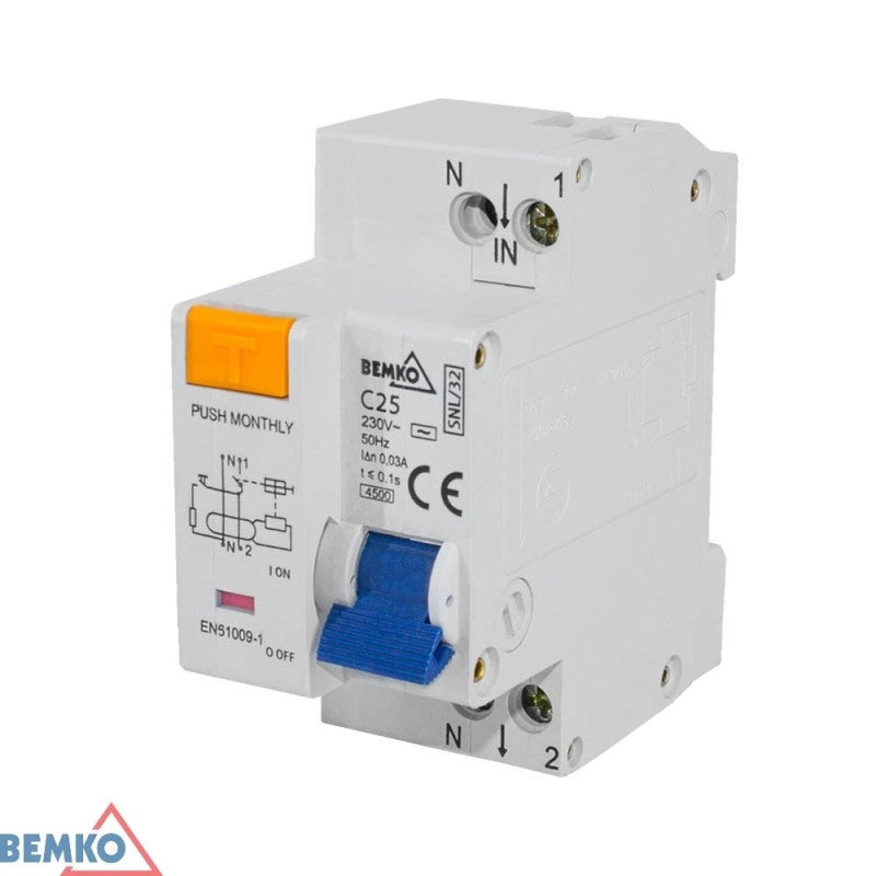 Disjoncteur différentiel 2P C 16A 30mA - Protection AC - Rail TH35 ...