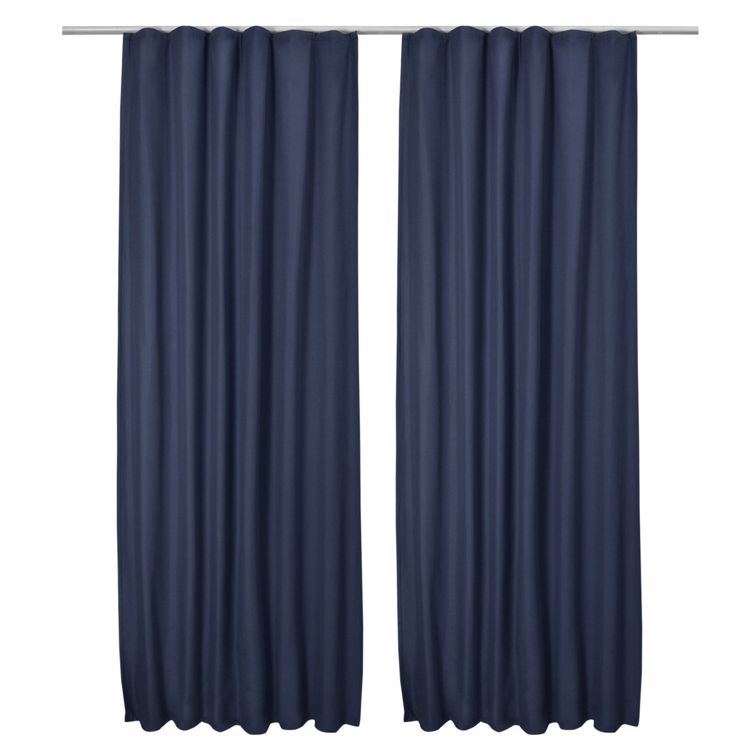 Rideaux Enfant à Œillets QINUO HOME - Lot De 2, Motif Étoiles Découpées, Bleu Marine 168x137 Cm
