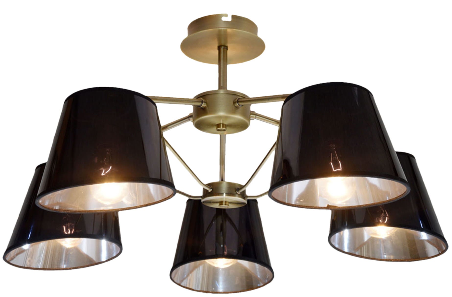 Lampa wisząca Cortez mosiądz-czarna 5xE14x40W wym: 29 x 66 x 66 cm metal Candellux