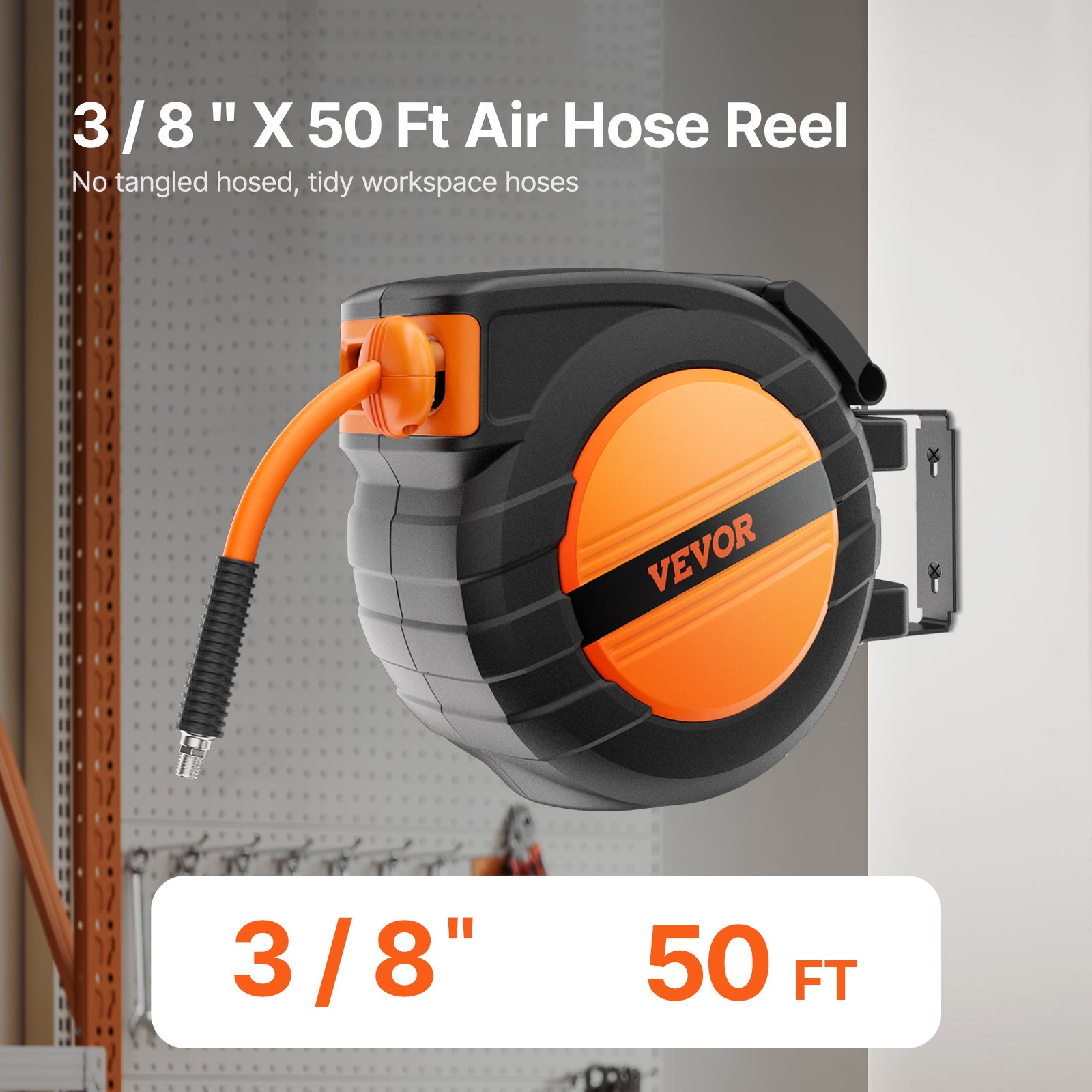 Avvolgitubo Automatico Da Parete 25m Con Ugello Spray 8 In 1 – Riavvolgimento Automatico, Rotazione 180°, Tubo In PVC Rinforzato - 5