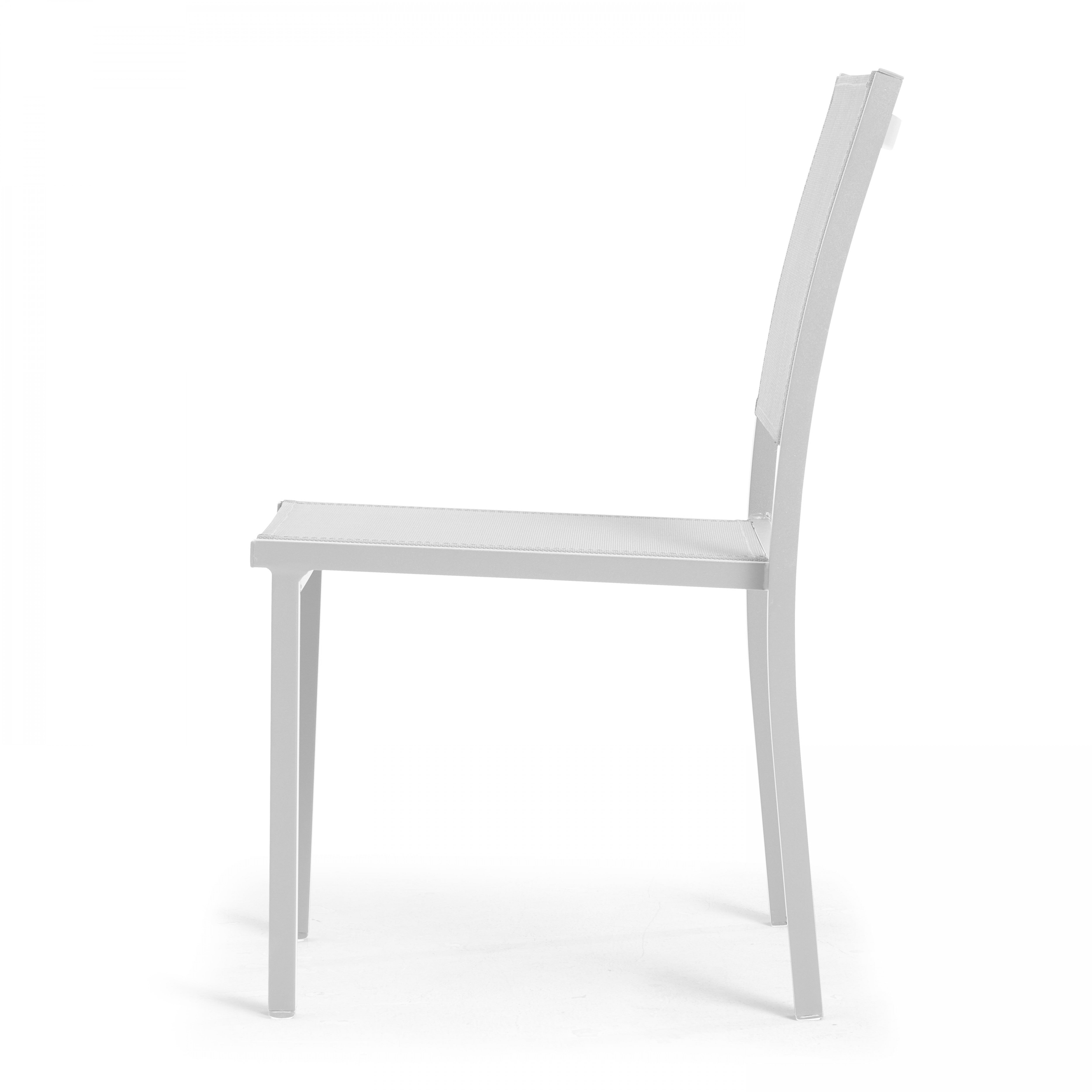Lot de 2 chaises de jardin aluminium et textilène blanc - 4