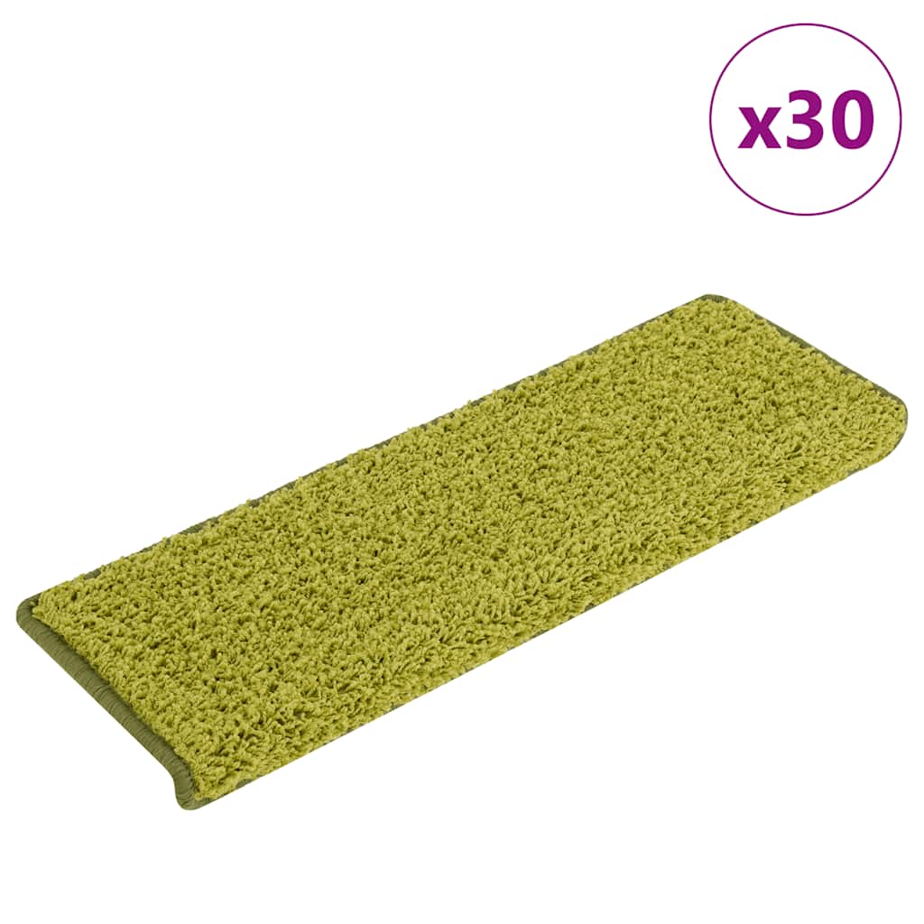 Maty na schody 30 szt. 65x21x4 cm Zielone prostokątne krawędzie vidaXL