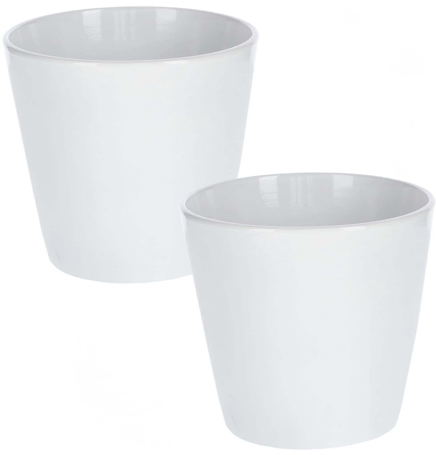 Doniczka osłonka ceramiczna na kwiaty 16 cm biała - 2 szt. - KOTARBAU