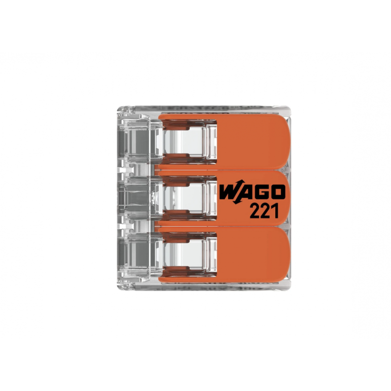 Borne WAGO 221 Mini 3x4mm² à leviers souple & rigide - WAGO - 50pcs - 221-413 - 5