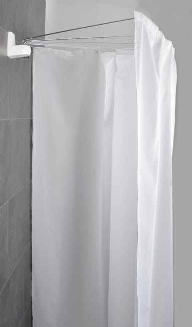 Tenda da Doccia Pieghevole Invisibile, Set di Tende da Doccia con Design a Doppia Carrucola, in Tessuto Moderno, 3 Colori, per il Bagno Tenda da Doccia Pieghevole Invisibile, Set di Tende da Doccia con Design a Doppia Carrucola, in Tessuto Moderno, 3 Colori, per il Bagno