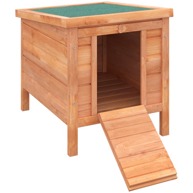 Coelheira de Madeira PawHut Madeira Natural Madeira de Abeto 42x51x43cm