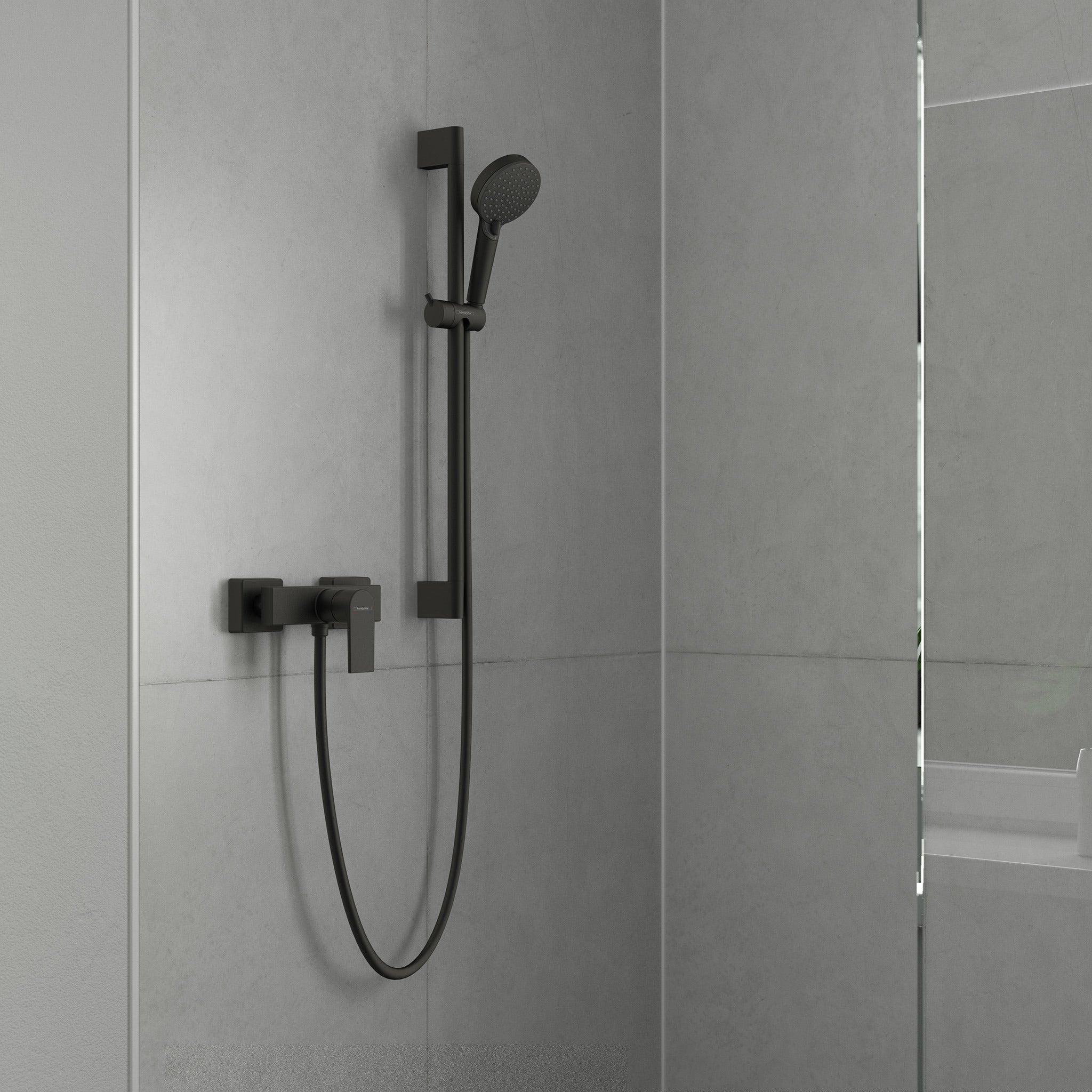 Mitigeur douche mécanique HANSGROHE Vernis Shape noir mat - 4