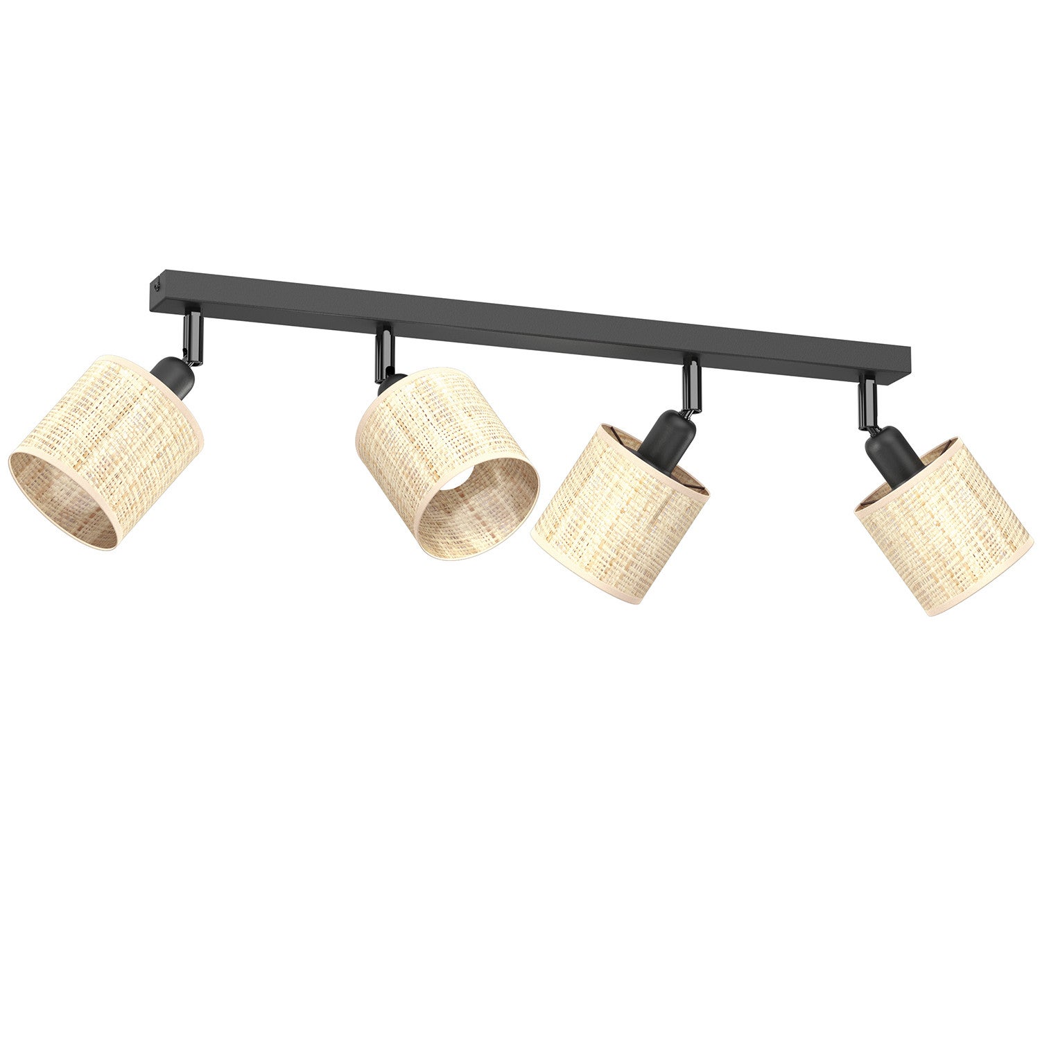 Lampa sufitowa wisząca Rattan Spot kremowo-czarny mat 4xE14x15W wym: 20 x 65 x 10 cm wiklina / rattan / słoma Luminex