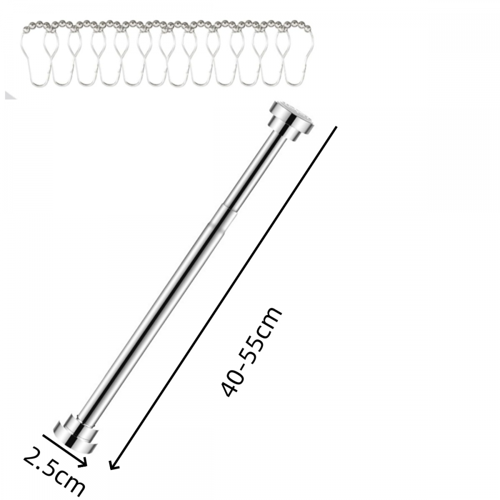 Extérieure Tringle à Rideau Télescopique Réglable Pour Douche Et Armoire Sans Perçage Marron 105 X 170 Cm Tringle Télescopique