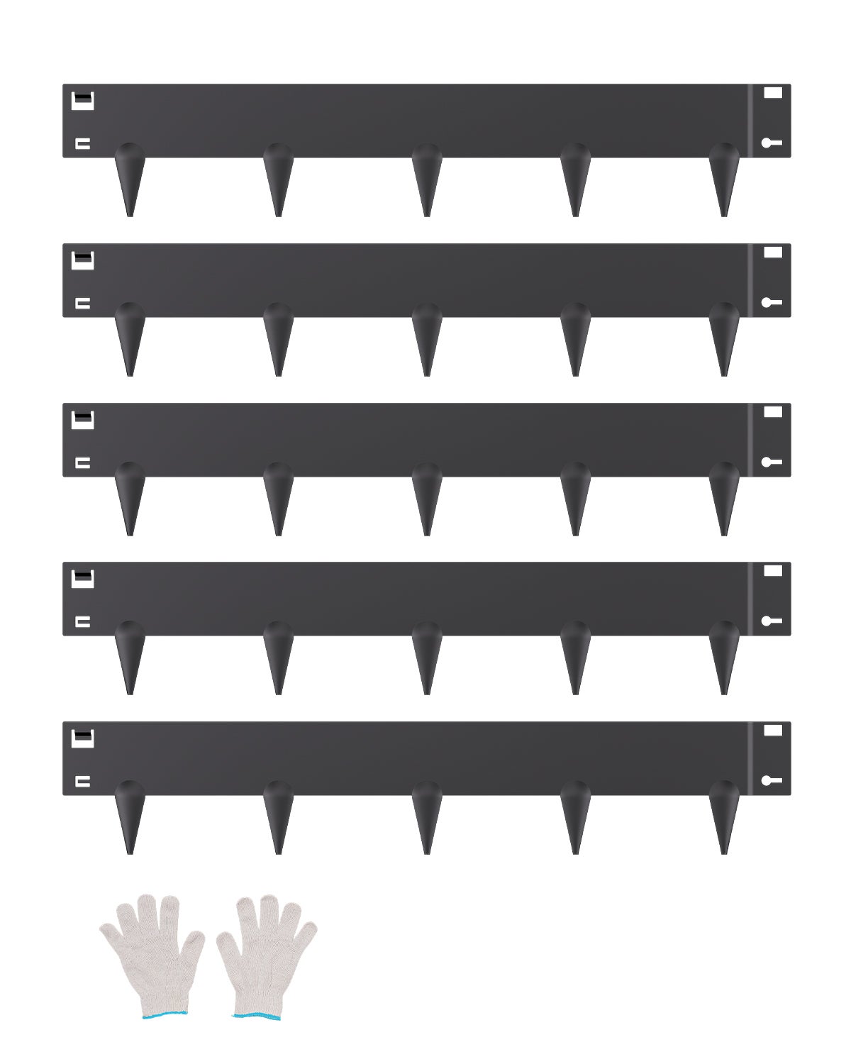 Bordure Métallique de Jardin 5 Pièces en Acier Antirouille SucceBuy, 990 x 181 mm, Séparateur Flexible pour Pelouse Allée Cour Massif - 2