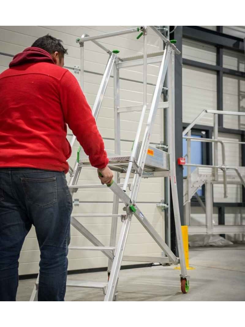 FACAL - Escabeau Aluminium Roulant avec Stabilisateurs Castiglia - 2