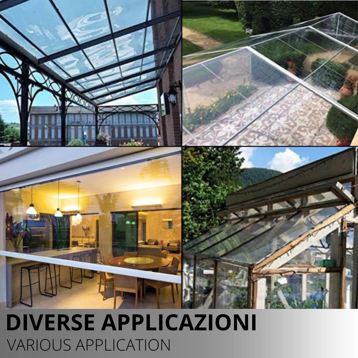 Telo PVC Trasparente - Altezza 180cm, Spessore 0.50mm: Resistente, Impermeabile, Vendita al Metro - Ideale per Interni, Esterni, Uso Industriale - 4