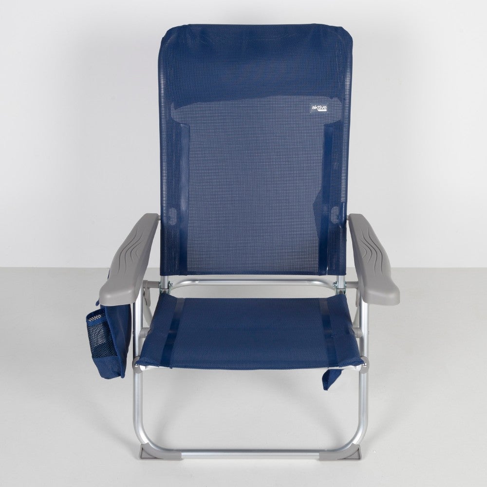 Silla de playa multiposición plegado slim c/cojín y bolsillo Aktive - 5