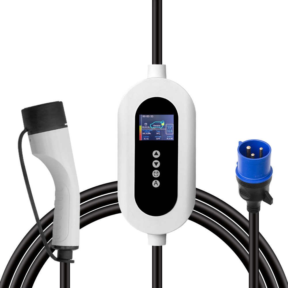 Câble De Charge EV Type 2 7,2 KW 8-32A 7 Mètres - Prise Schuko Et CEE, Compatible Tesla, Peugeot, Renault, Etc.