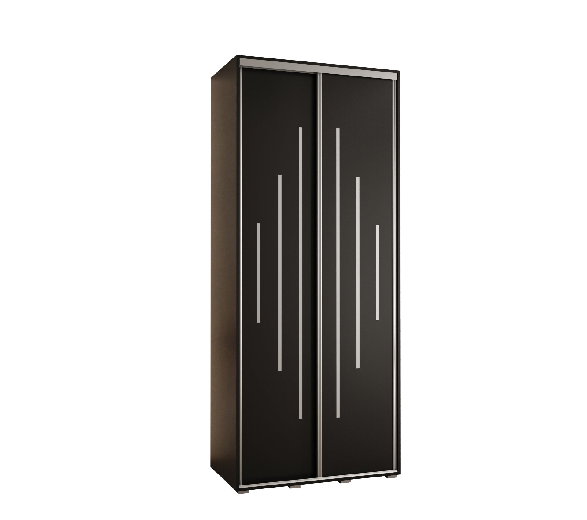 Szafa przesuwna wysoka Davos 12 110 x 60 x 235,2 cm czarny + czarny + u. srebrny - Abiks Meble