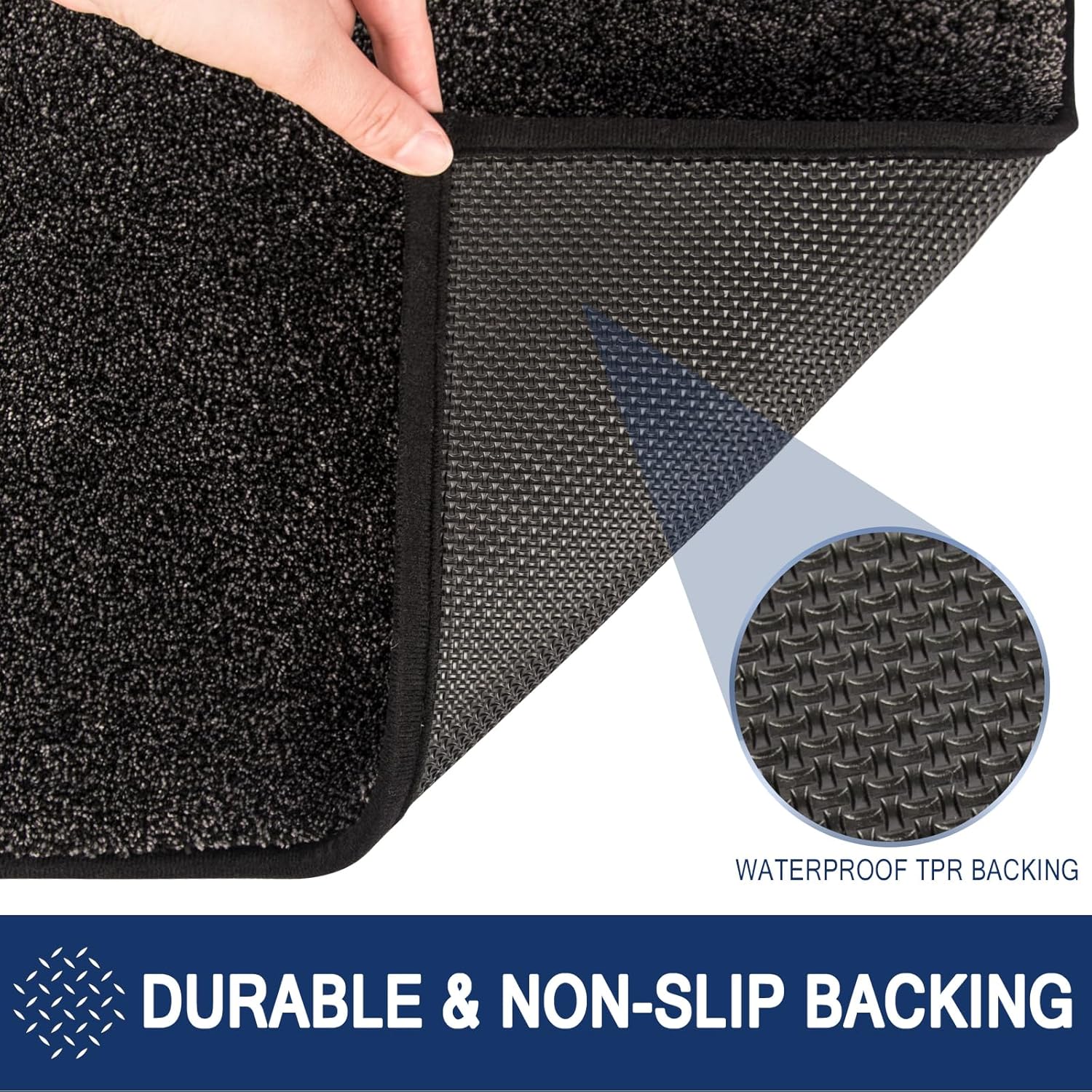 Tapis de Sol Antidérapant Lavable en Machine, Tapis d'Entrée avec Microfibres Douces Absorbantes pour Chien, Entrée, Porte et Couloir, 60 x 90 cm - 4