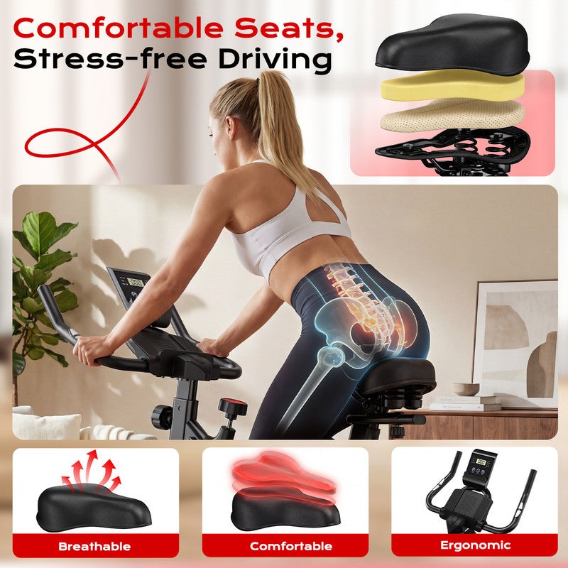 Bicicleta estática concebida para ginásios domésticos, silenciosa, suporta até 120 kg - 3