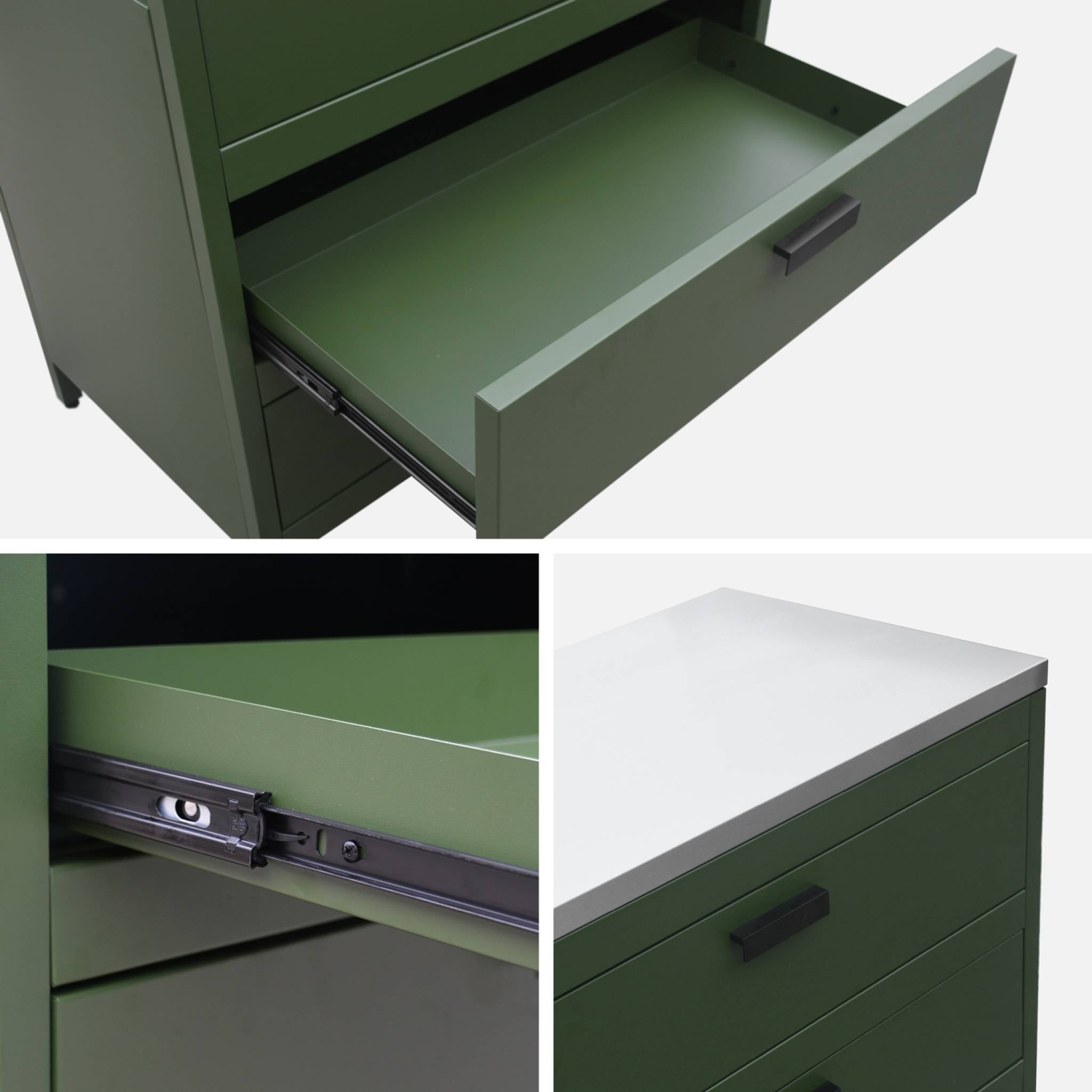 Cozinha externa em aço com 3 gavetas, 80cm, Naxos, Verde, 80x51x87.5 cm - 8