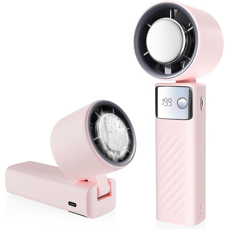 Przenośny wentylator, mini wentylator akumulatorowy 4000 mAh, mały, cichy wentylator turbinowy (1-199), odpowiedni do uprawiania sportu i podróży (ró