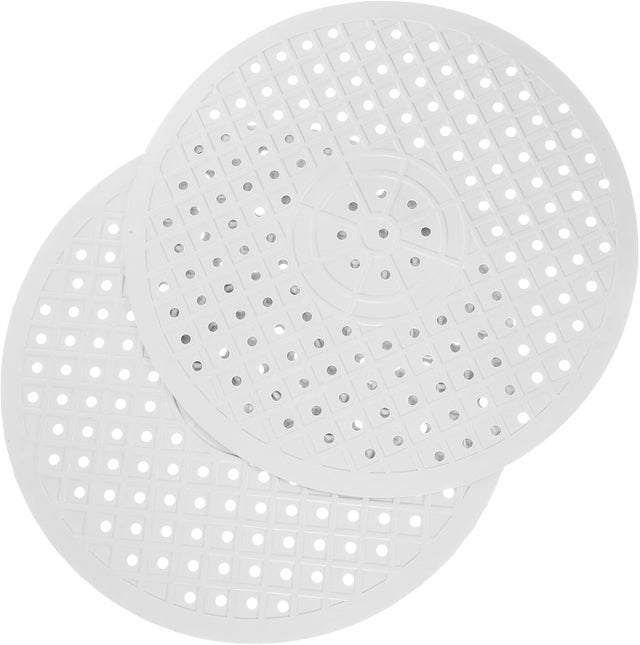 Zestaw 2 okrągłych gumowych ochraniaczy na zlew kuchenny, 31 cm, białe, okrągłe podkładki