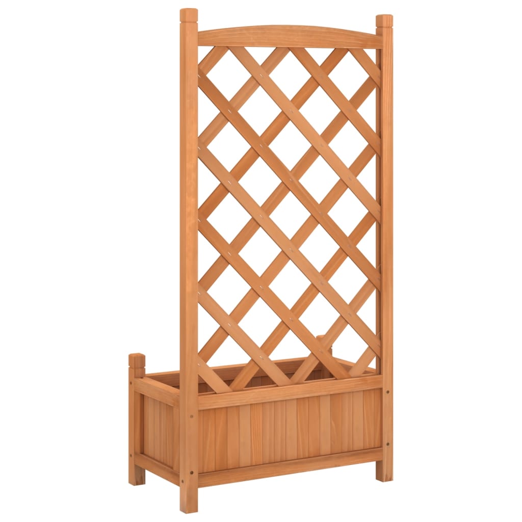 Jardinière, Pot de fleur，Bac à fleurs avec treillis marron bois massif de sapin CFW97955 - 6