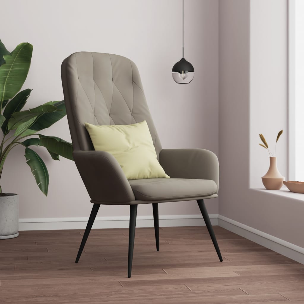 Sillón de relax | silla de relax | silla de relajación de terciopelo gris claro cfw525051