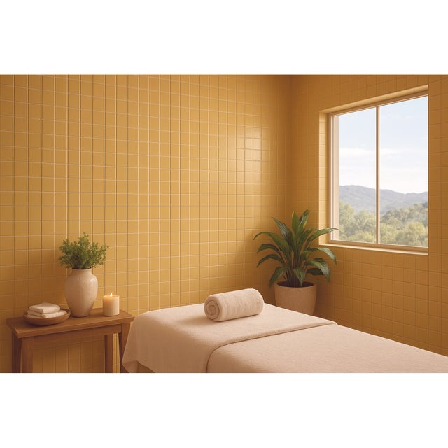 Mosaïque surface unie jaune DISTRIMAT Colors Mustard 29 x 29 cm - carton de 8 plaques (0,673 m²)