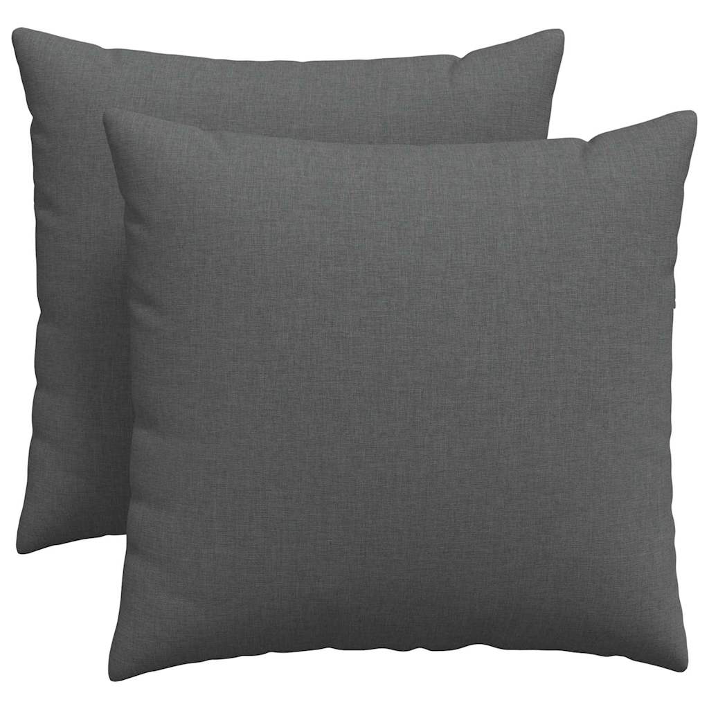 Coussins de canapé 2 pcs Gris foncé 50 x 50 cm tissu vidaXL - 2