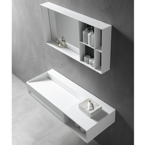 BERNSTEIN - Vasque murale 100x46x20cm en fonte minérale avec espace de rangement - TWG62