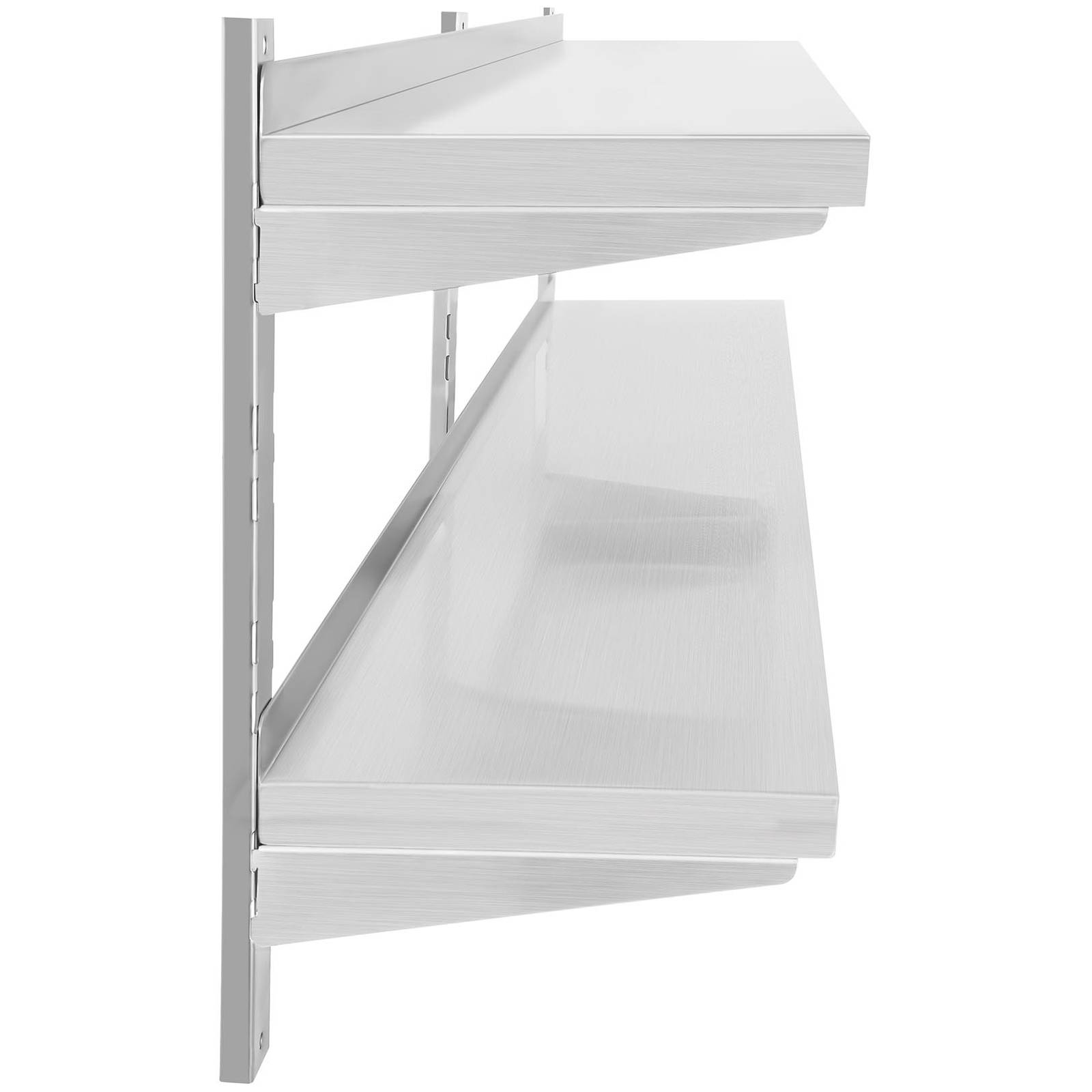 Étagère murale - Royal Catering - 180 cm de long - 2 plateaux - Acier inoxydable - 5