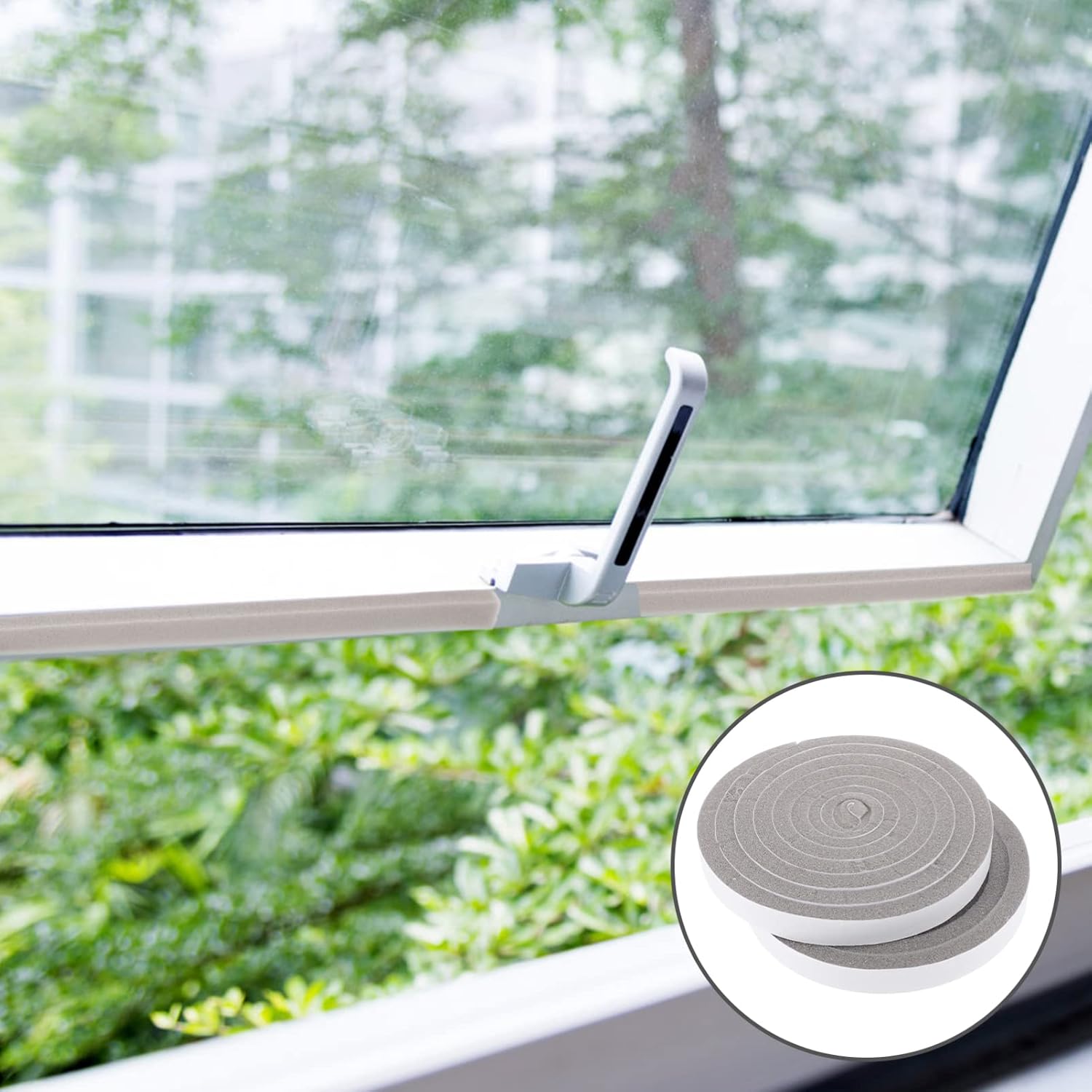 2 rollos de tiras de sellado para puertas, sellador aislante para ventanas, cinta de espuma para aire acondicionado, cinta de espuma insonorizada - 2