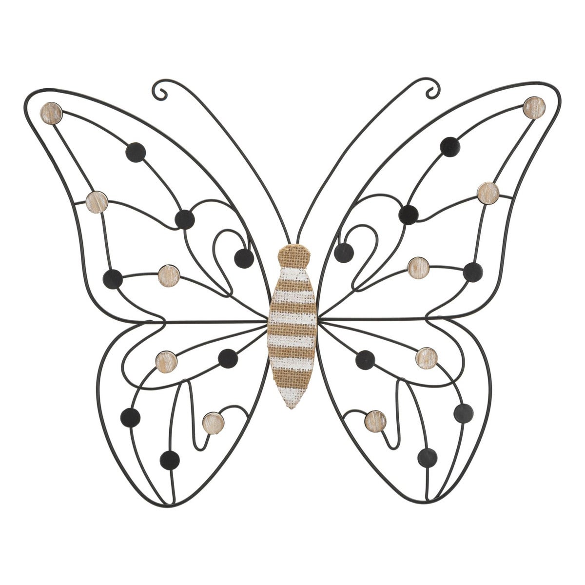 Metalowa Dekoracja 3D Motyl 1, Metal, Czarny, Seven Design